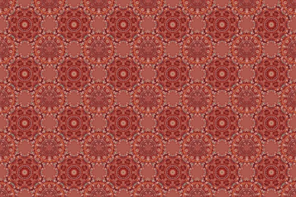 Ikat Damask Безseamask Pattern Background Tile Растровая Иллюстрация Розового Оранжевого — стоковое фото