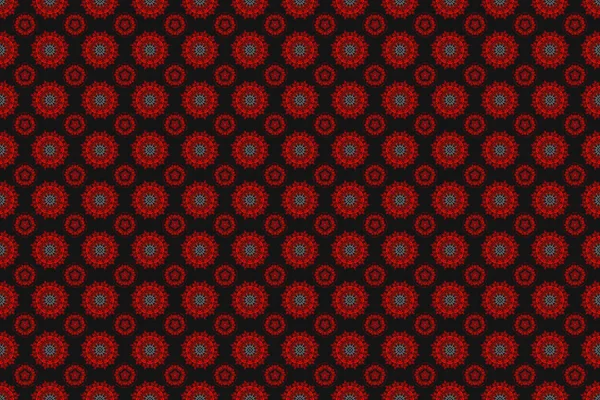 沮丧的锦缎无缝图案背景瓷砖 用黑色 红色和灰色做的光栅状无缝饰物 — 图库照片