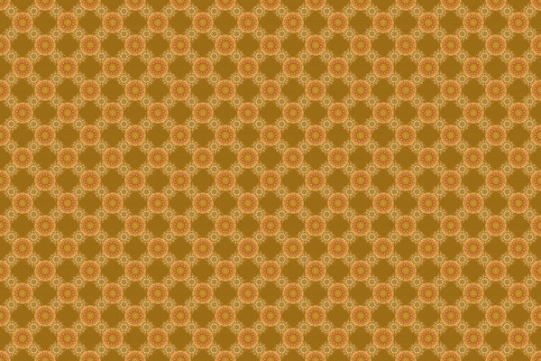 Дизайн маски. Бесшовный узор восточного орнамента в стиле барокко. Традиционный классический растровый рисунок из желтого, черного и оранжевого
.