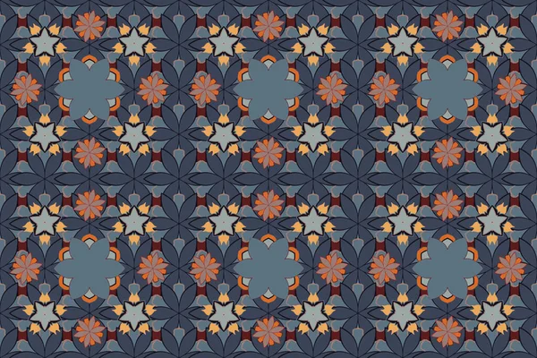 Graphic print. Delicate little flowers in blue, gray and pink colors. Small floral seamless pattern.