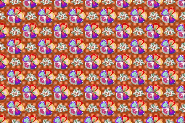 Kunterbuntes Nahtloses Muster Raster Abstrakte Blume Hintergrund Hübscher Floraler Print — Stockfoto