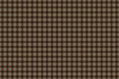 Çizgili geometrik modern elementlerle kusursuz desen. Raster illüstrasyonu. Parlak kahverengi, siyah ve bej arkaplan. Art deco tarzı. Polka noktaları, konfeti..