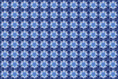 Mavi, mor ve sarı renklerde desensiz çiçekler. Sevimli Raster çiçek arkaplanı.