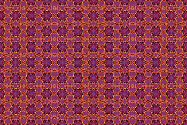 Raster illustration. Baroque vintage floral damask seamless pattern in red, purple and brown colors. Luxury classic ornament, royal victorian texture for wallpapers, print, textile or fabric.
