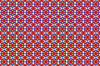 Gri, kırmızı ve mor elementli desen. Raster aksesuar süsü. Klasik dikişsiz doku. Zengin kartı karşılamak için kullanılabilir..