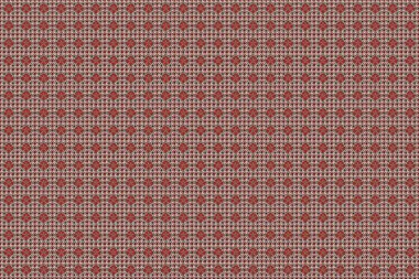 Kusursuz, el yapımı, kahverengi, beyaz ve kırmızı renkte bir çiçek deseni..