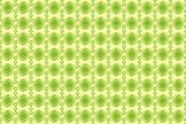 Modern Motley çiçek deseni bej, yeşil ve sarı renklerde. Tekrarlanan raster çiçeği deseni. Çiçek Yazdırma.