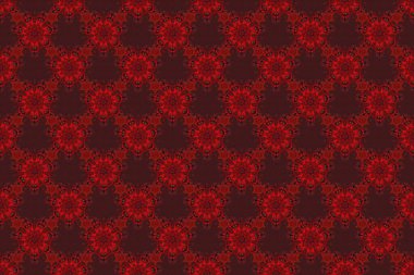 Raster eski Fas, Arap ve Türk süslemeleri. Kusursuz kırmızı ve siyah vintage desen.