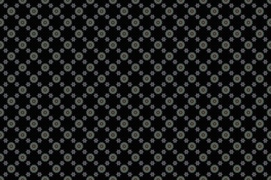 Raster illüstrasyonu. Kusursuz damaske deseni. Mavi ve gri renkli Victoria dönemi desenli klasik süslemeli arkaplan.