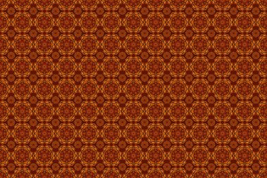 Kusursuz raster arka plan. Turuncu, kırmızı ve sarı desenli. Arap tarzında soyut bir model. Grafiksel modern desen.
