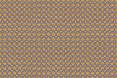 Raster dikişsiz damaske deseni, klasik duvar kağıdı, arka plan. Menekşe, bej ve sarı renklerde süslü konuşmalar..