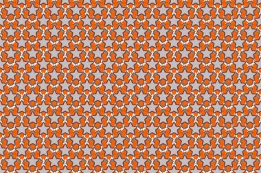 Kartlar için Raster eskizi, teşekkür mesajı, baskı. Tasarım şablonu için klasik dikişsiz ızgara. Mor, turuncu ve bej elementlerle doğu tarzında kusursuz desen.