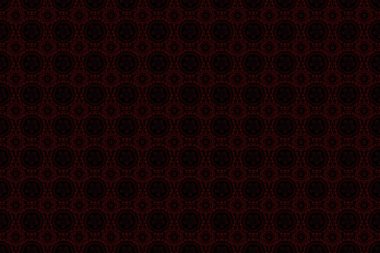 Siyah ve kırmızı renkte çiz. Raster illüstrasyonu. Çiçeklerin canlı tekrarlanması - kusursuz desen oluşturmak için herhangi bir hatları doldurmak için kullanın.