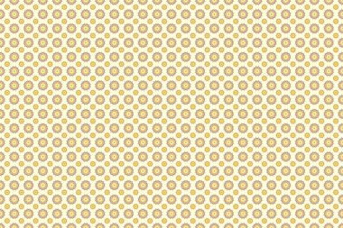 Raster sim desenli, sarı ve bej elementli kusursuz desen. Stilize süs. Tatil için mükemmel..