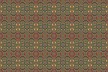 Karmaşık dekorlu şık bir davetiye kartı. Yeşil, sarı ve gri gradyanlı klasik, pürüzsüz desen.