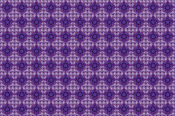 Traditional Indian Floral Seamless Pattern Purple White Violet Colors Raster — Stock Photo, Image