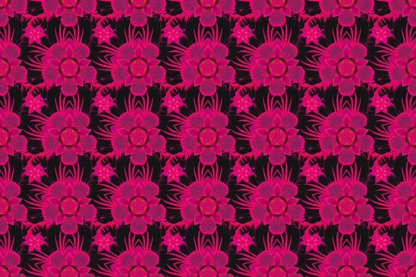 소름끼치는 기하학적 기하학적 스케치를 구체화하 보라색 자홍색 요소가 기하학적 래스터 — 스톡 사진