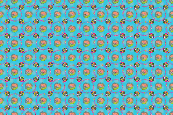 Seamless colorful floral pattern. Hand drawn floral texture, blue and green decorative flowers.