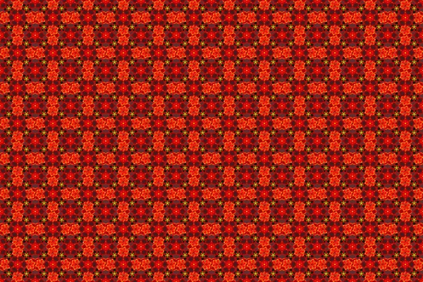 Sanft Romantisch Nahtlos Naive Blume Roten Orangen Und Gelben Farben — Stockfoto