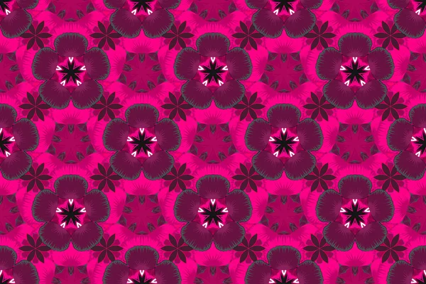 Damask Elegant Wallpaper Raster Seamless Pattern Vintage Design Purple Magenta — Stock Photo, Image