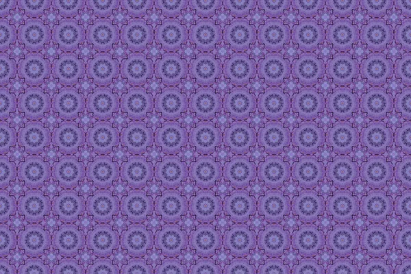 墙纸巴洛克 无缝光栅背景在紫色 蓝色和紫色的颜色 植物无缝图案 — 图库照片