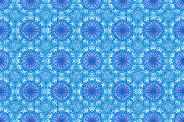 Seamless snowflakes design in blue and violet colors. Abstract seamless with Winter Elements. Raster winter pattern.