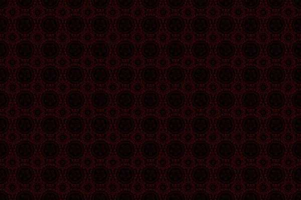 Sketch Black Red Colors Raster Illustration Vivid Repeating Floral Easy — Stock Photo, Image