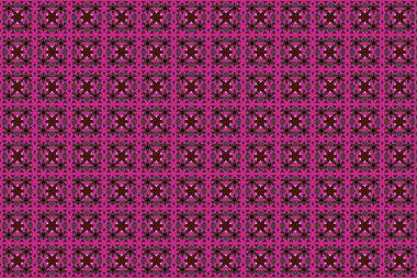 Raster oryantal stil arabesk. Gri, morumsu ve kahverengi elementli kusursuz desen, bukleler ve süsler..