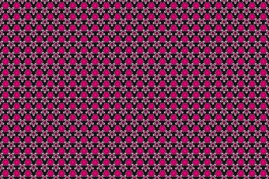 Geleneksel Noel renklerinde (mor, mor ve siyah) raster geometrik süsleme ile parlak, pürüzsüz desen. Renkli soyut arka plan. Süslü, canlı duvar kâğıdı. Etnik ve kabile motifleri.