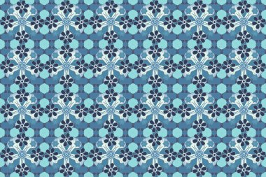 Moda baskıları için hoş, kusursuz bir desen. Mavili, gri ve menekşe renginde klasik raster çiçekleri. Ditsy tarzı. Küçük çiçeklerle yazdırma.