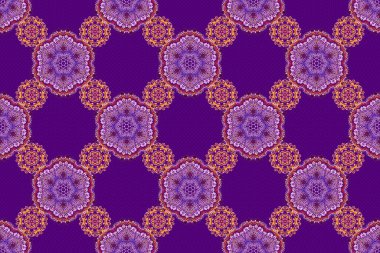 Barok tarzında Damask deseni. Barok damaske klasik menekşe, morumsu ve mor raster desensiz arka plan. Barok süsü. Antik ortaçağ barok özeti ve süslemeleri olan duvar kağıdı..