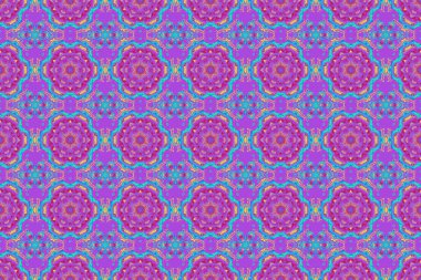 Mavi, mor ve pembe dokular. Kusursuz raster arka plan. Arap tarzında soyut bir model. Grafiksel modern desen.