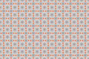 Dekoratif, pürüzsüz desen. Geleneksel soyut dekor. Raster dekoratif elementler, gri, turuncu ve bej renkler, tasarımınız için. Davetiyeler, tebrik kartları, paketleme için süslemeli desen.