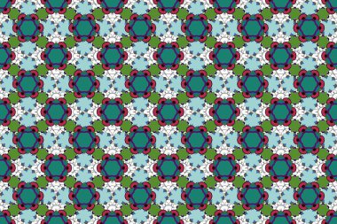 Raster klasik İtalyan süsü. Mavi, yeşil ve gri renklerde pürüzsüz döşeme deseni.