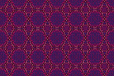 Kar tanesi raster tasarımı siyah, kırmızı ve mor renklerde. Kar, pürüzsüz bir desen oluşturur.