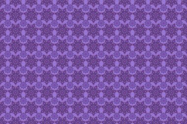 Damask, mor ve mor renklerde, kusursuz çiçek deseni. Soyut çiçekli kraliyet duvar kağıdı. Raster tarzı bir süs..