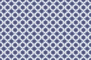 Klasik menekşe, gri ve mavi süslemeli, pürüzsüz desen..