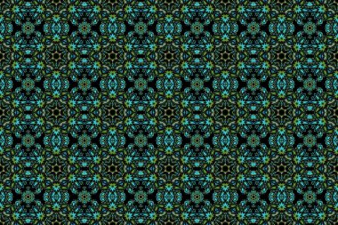 Duvar kâğıdı barok, lacivert ve yeşil renklerde pürüzsüz raster arkaplan. Çiçeksiz desen.