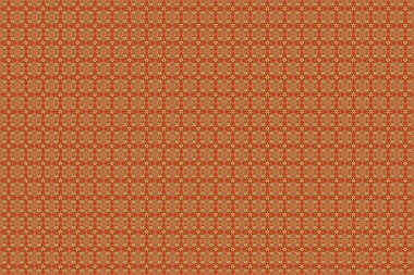 Turuncu, sarı ve kahverengi renkli duvar kağıtları. Kumaş, tekstil ve ambalaj kağıtları için dekoratif süs. Raster çizgili, desensiz desenli şal desenli. Geleneksel doğulu dikişsiz şal deseni