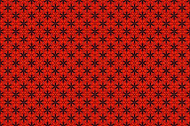 Klasik kırmızı, turuncu ve siyah süslemeli, pürüzsüz bir desen..