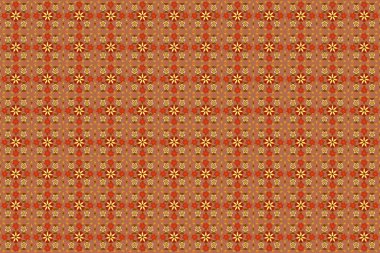 Kumaş, tekstil ve ambalaj kağıtları için dekoratif süs. Turuncu, sarı ve kahverengi renkli duvar kağıtları. Geleneksel doğulu desensiz şal deseni. Raster çizgili, desenli, pürüzsüz desen.