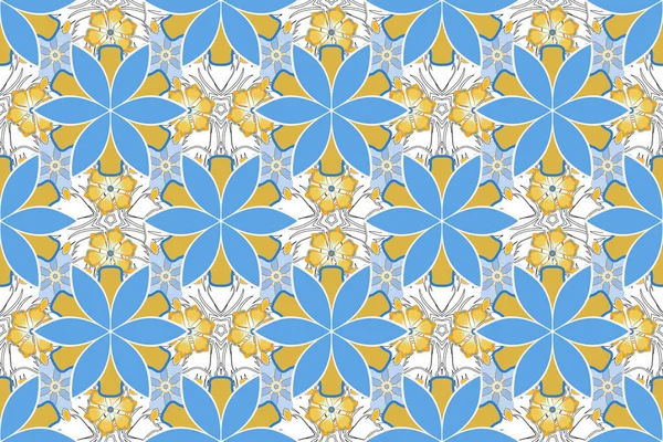 Ilustración Trama Patrón Floral Sin Costuras Lindas Flores Colores Azul — Foto de Stock
