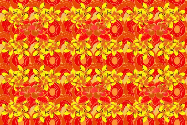 Seamless Pattern Floral Motif Raster Illustration Seamless Floral Pattern Red — Stock Photo, Image