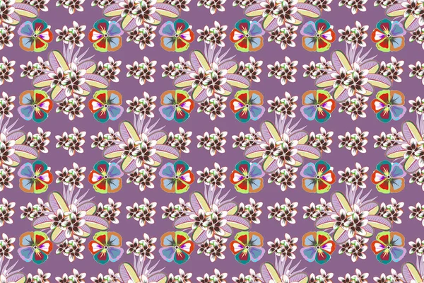 Raster Abstrakten Floralen Hintergrund Nahtloses Blumenmuster Nahtloses Muster Mit Vielen — Stockfoto