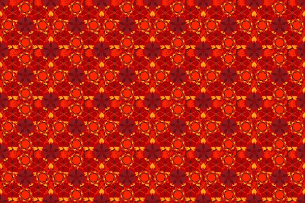 東洋のラスターの古典的なパターン オレンジ 赤の繰り返し要素を持つシームレス抽象的なパターン — ストック写真