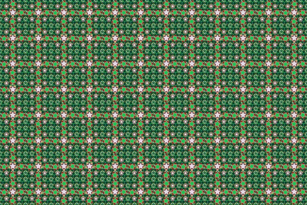 Звездный Узор Серых Зеленых Синих Цветах Винтажным Орнаментом Разноцветные Украшения — стоковое фото
