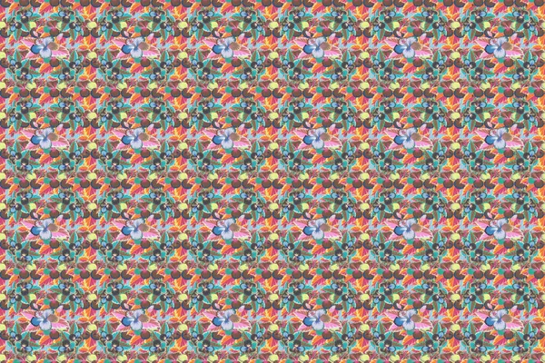 분홍색 파란색 무늬입니다 모즐리의 솔기없는 패턴입니다 히비스커스 — 스톡 사진