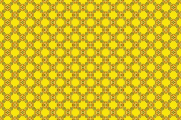 Raster Illüstrasyonu Şam Yeşil Turuncu Sarı Renklerde Pürüzsüz Desen — Stok fotoğraf
