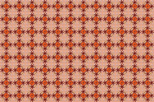 Мотли Сетка Растровый Узор Бежевыми Оранжевыми Красными Элементами — стоковое фото