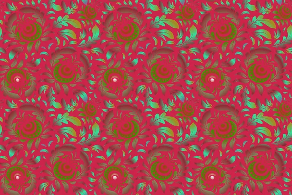 Растертые Узоры Традиционных Рождественских Цветах Абстрактный Красный Зеленый Розовый Геометрический — стоковое фото